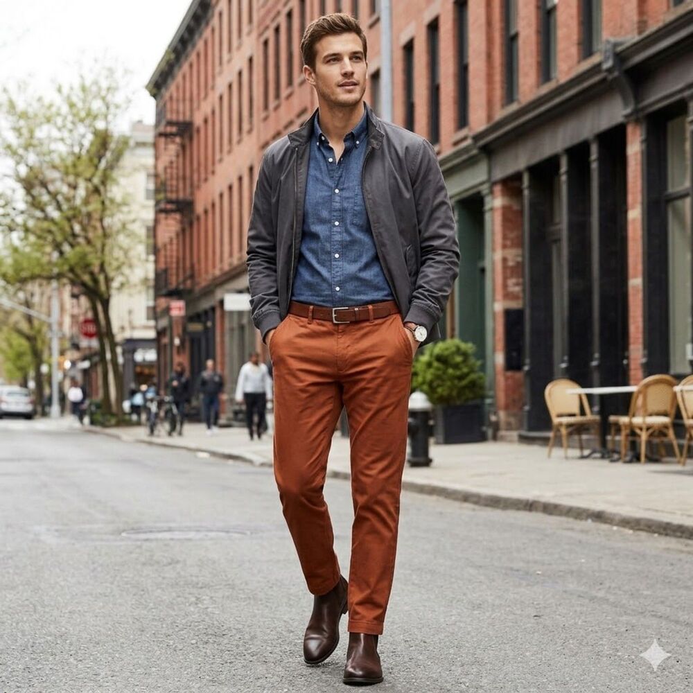 Banana Republic Men’s Mason Athletic Tapered Fit 32 x 32 Trousers Tan/ Sienna